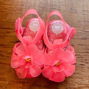 Zaxy Jellies Size 6- Padded insoles - hot pink EUC